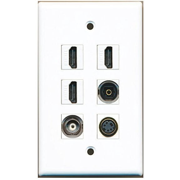 RiteAV - 3 HDMI 1 Port S-Video 1 Port Toslink 1 Port BNC Wall Plate