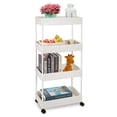 thumbnail image 1 of Ulrikenly 4-Tier Slim Rolling Cart, Slide Out Storage Trolley, Mobile Shelving Unit Organizer with Wheels, Gap Storage Tower Rack for Kitchen Bathroom Laundry Narrow Places, 1 of 4