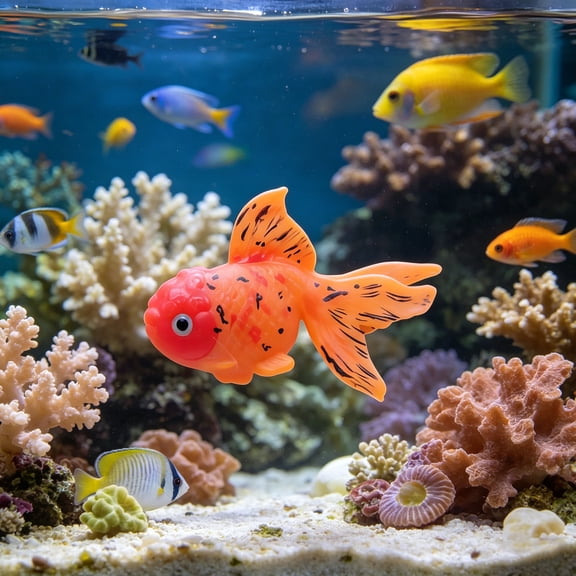 Tarmeek Silicone Glow in The Dark Artificial Goldfish, Aquarium Fish Tank Ornament with Suction Cup, Luminous Fake Fish for Night Visible Fish Tank Decor and Landscaping