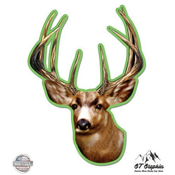 Deer Buck - 3" Vinyl Sticker - For Car Laptop I-Pad Phone Helmet Hard Hat - Waterproof Decal