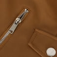 thumbnail image 4 of Faux Leather Jacket Women Motorcycle Coat for Biker Women's Fleece Leather Jacket With Long Sleeve Lapel Coat Casual Jacket Brown XXXL, 4 of 4