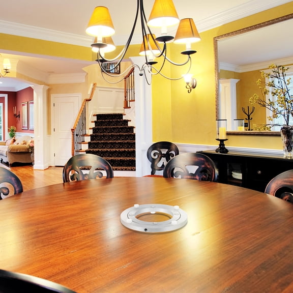 BESTYASH Aluminum Alloy Dining Table Turntable Bearing, Plated Round Plate for Serving & Decoration