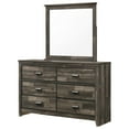 thumbnail image 3 of Contemporary Rustic Brown Finish Full Size 4Pc Bedroom Set Bed Dresser Mirror Nightstand Wooden Furniture, 3 of 7
