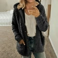 thumbnail image 2 of Dyegold Womens Winter Coats Clearance Hooded Fashion Casual Fluffy Sweater Plus Size Ladies Fuzzy Faux Fur Fleece Hoodie Winter Shaggy Warm Plush Jacket Cardigans Outwear Teen Girls Coats Sweater, 2 of 7