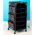 thumbnail image 4 of Fashionable Rolling Shoe Storage & Organizer with Fabric Cubbies - Gray, 4 of 4