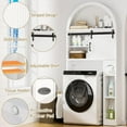 thumbnail image 4 of Over The Toilet Storage Cabinet, Bathroom Shelf Organizer Freestanding, Bathroom Arch Cabinet Over Toilet with Toilet Paper Holder and Anti-Tipping Device (Sliding Door-White), 4 of 16