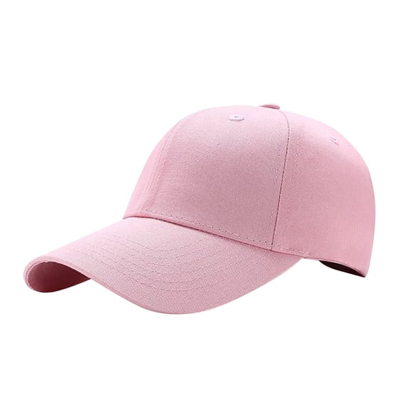 WHEANG Daily Casual Baseball Caps for Women Men Classic Solid Color Hat Casual Baseball Cap Summer Sun Pre-curved Brim Hats Outdoors Sports Running Cap 1PC Pink One Size