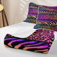 thumbnail image 4 of Erosebridal Cheetah Print Bed Spread Queen for Girls, Pink Purple Queen Coverlet Set, 3 Pieces, 4 of 7