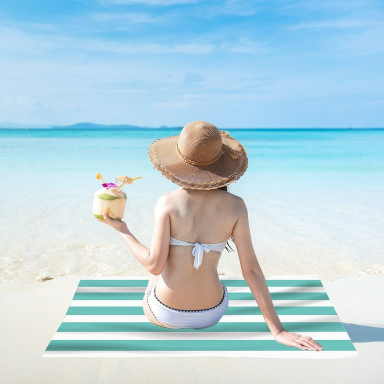 Beach Meditation Oversized Microfiber Beach Towel - 32x52 Inches, Fast Drying, Sand Resistant