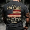thumbnail image 3 of XINPING 250th Anniversary USA Shirt Men Men’s 250 Years Patriotic T-Shirt, Crew Neck Short Sleeve Casual Tee, Independence Day American Flag Print with Multi Color Options, 3 of 6