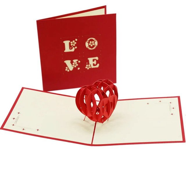 Tarjeta de amor emergente 3D con sobre, Día de San Valentín, cumpleaños, aniversario, tarjetas de felicitación para parejas, esposa, marido, regalos hechos a mano