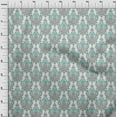 thumbnail image 4 of oneOone Velvet Dusty Teal Green Fabric Asian Traditional Floral With Texture Sewing Material Print Fabric By The Yard 58 Inch Wide, 4 of 4