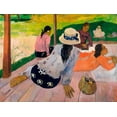 thumbnail image 2 of Gauguin, Paul 24x19 Black Ornate Wood Framed with Double Matting Museum Art Print Titled - The Siesta, 2 of 4