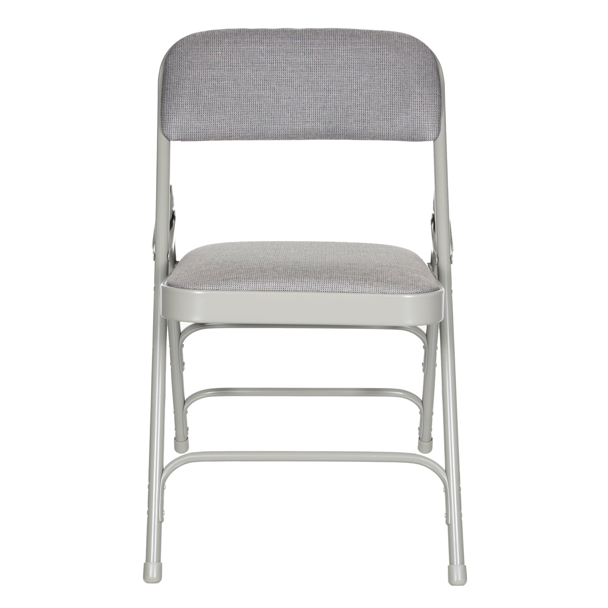 Hampden Furnishings Bernadine Collection Fabric Triple Brace Folding Chair, Grey, Pack of 4