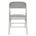 thumbnail image 3 of Hampden Furnishings Bernadine Collection Fabric Triple Brace Folding Chair, Grey, Pack of 4, 3 of 4