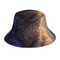 thumbnail image 1 of Fotbe Purple Flower Lazy Cat Sombrero Tipo Pescador con Estampado – Sombrero de Sol de Algodón de Moda para Playa, Golf, Pesca, 1 of 6