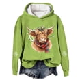thumbnail image 1 of Chandail à Capuche Imprimé Vache Western Festif pour Femmes Thème Vacances Graphique, 1 of 3