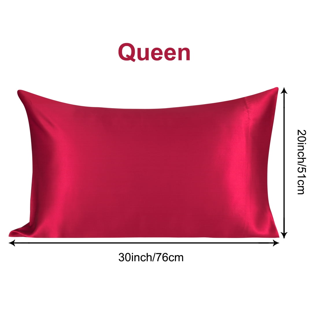 PiccoCasa Silk Pillowcases for Hair and Skin Pure Silk Pillow Cover With Envelope Flap 2pcs/set Queen Burgundy