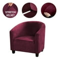 thumbnail image 2 of TOPCHANCES Tub Chair Covers for Armchairs, Tub Sofa Slipcover, Polyester Club Chair Slipcover, Stretch Armchair Slipcover for Dining Living Room Office Reception, Burgundy, 2 Pack, 2 of 5