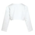 thumbnail image 2 of TiaoBug Kids Girls Long Sleeve Bolero Shrug Flower Crop Cardigan Pageant Wedding Party Dress Cover Up Jacket White 8-9, 2 of 7