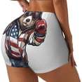 thumbnail image 2 of Kdxio Patriotic Boxing Bear Art Print Workout Shorts for Women Seamless Soft Smooth Gym Yoga Scrunch Active Shorts, 2 of 5