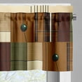 thumbnail image 6 of Ambesonne Wine Themed Valance & Curtain 3 Pcs Set, Rustic Rectangles Boho, 55"x45", Caramel Burgundy Green, 6 of 7