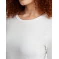 thumbnail image 5 of Hanes Women's Long Sleeve Cotton T-Shirt White L, 5 of 7