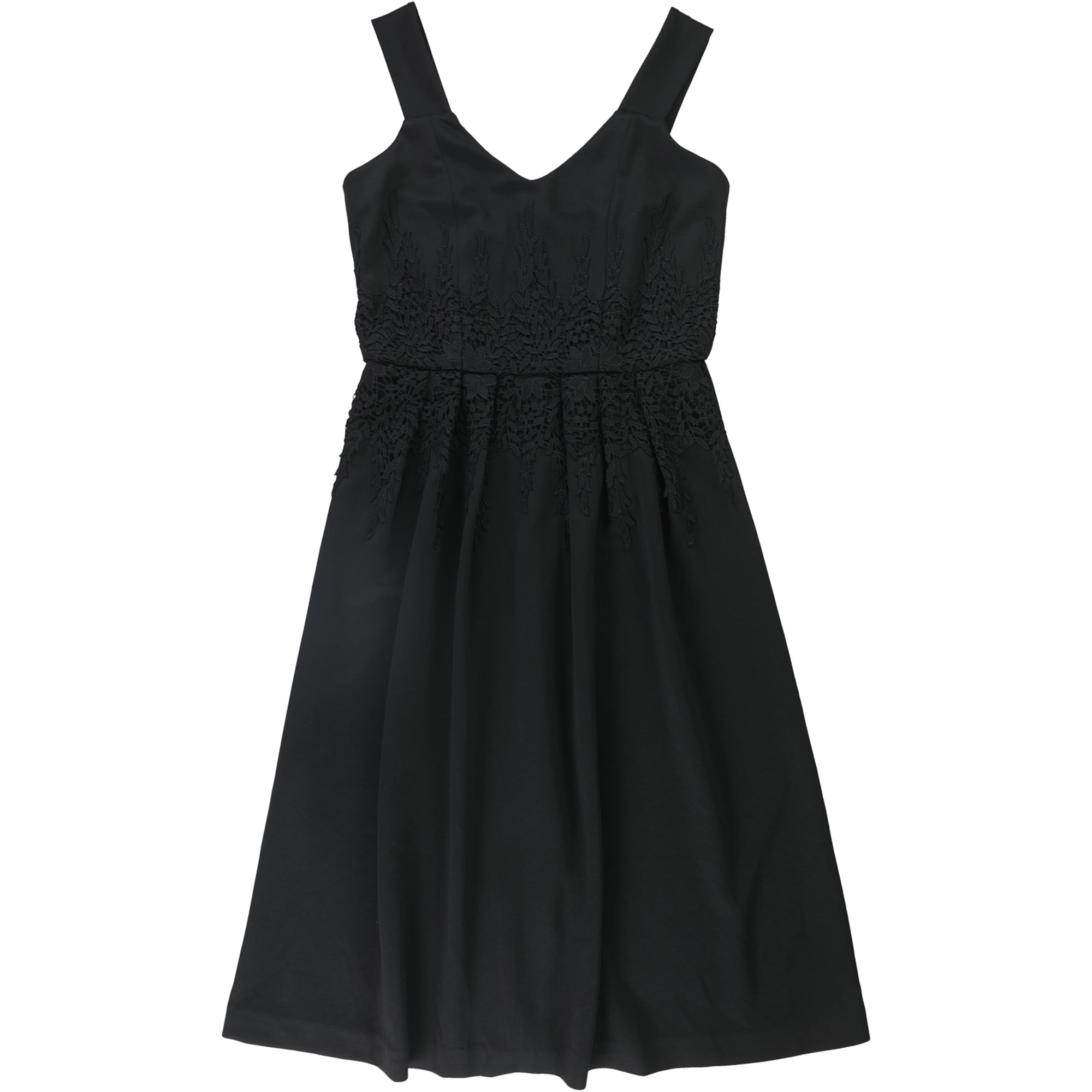 Alfani Womens Lace Trim Fit Flare Dress Black 6