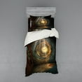 thumbnail image 2 of Ambesonne Fantasy Bedding Set 4 Pcs, Clock Dream Sky Fiction, Queen, Brown and Teal, 2 of 3