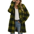 thumbnail image 4 of Summer Trends,AXXD Casual Plaid Long Sleeve Button Sweater Cardigans for Women Trendy Clearance Green Size L, 4 of 7