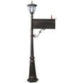 thumbnail image 2 of Olurrisa Mailbox/Post Light Combination Kit , Post with Mailbox, Fluted Base, Decorative Modern Mailbox with Post, Stratford Heavy Duty Cast Aluminum Mailboxes for Outside,, 2 of 9