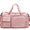 Pink, variant on Large Travel Duffle Bag with Shoe Compartment, Waterproof Nylon Weekender Overnight Bag for Gym, Sports and Hospital