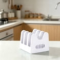 thumbnail image 4 of White Plastic Pot Lid Organizer for Cabinet, Space-Saving Lid Holder for Pans and Pots, 13x13cm, 4 of 5