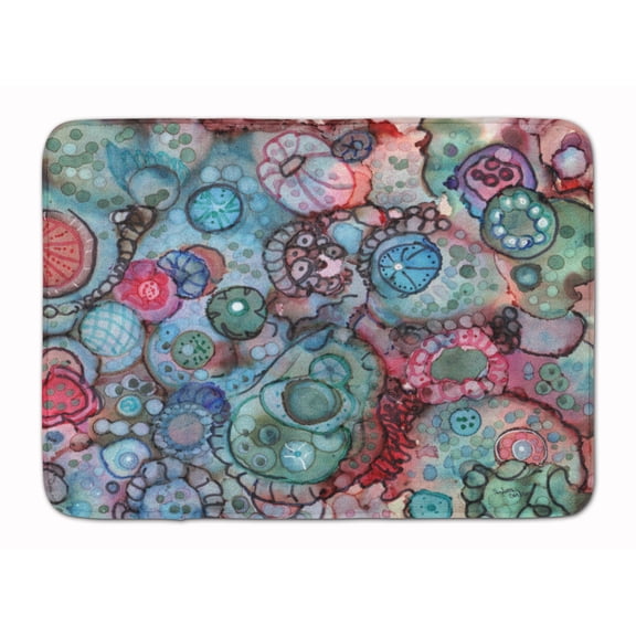 Abstract in Reds and Blues Machine Washable Memory Foam Mat