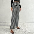 thumbnail image 5 of Fshinging Women Dress Pants Elegant Houndstooth Print High Waist Flare Wide Leg Plus Size Trousers, 5 of 7