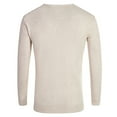 thumbnail image 3 of SERTG Men's V Neck Pullover Solid Color Thermal Knitted Sweater Long Sleeve Casual Warm Winter Tops Men's Sweaters Lightweight(Beige,2XL), 3 of 3
