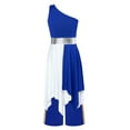 thumbnail image 1 of Miaeowve Robe de Danse Lyrique pour Filles Enfants Robe Tunique Asymétrique + Pantalon Large Tenue de Prière Danse Lituricale Bleu 14, 1 of 5