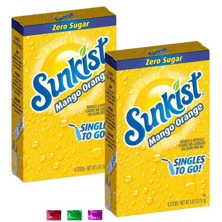 Sunkist Mango Orange Zero Sugar Drink Mix Singles 12 Servings Total 2 Boxes Low Calorie Powdered Beverage Sticks Refreshing Summer Hydration Easy to Make w/ Snoep in Beperkte Oplage Sunkist Mango Orange Zero Sugar Drink Mix Singles 12 Servings Total 2 Boxes Low Calorie Powdered Beverage Sticks Refreshing Summer Hydration Easy to Make w/ Snoep in Beperkte Oplage
