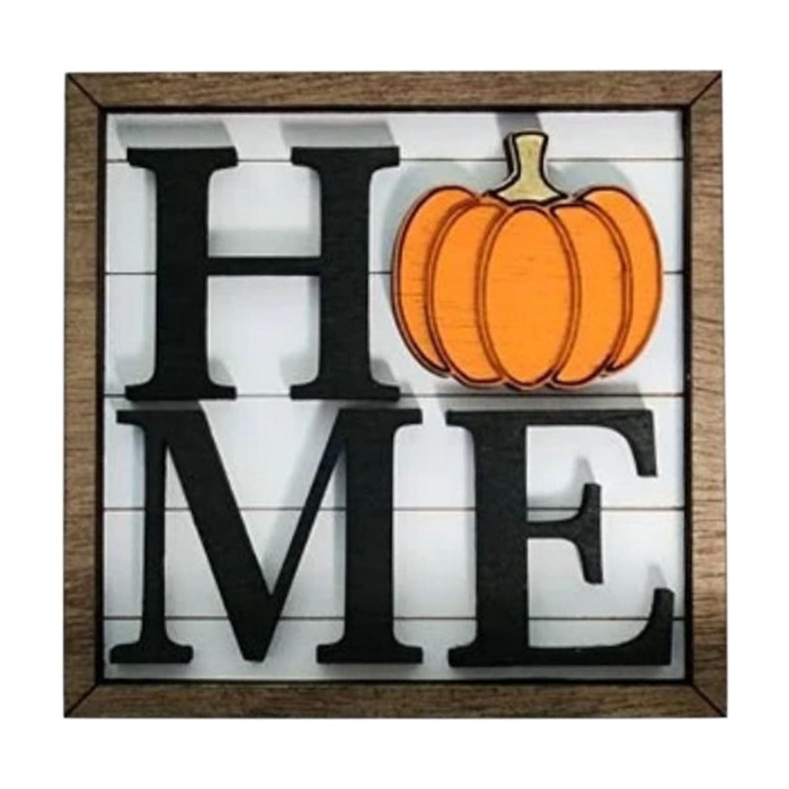 Pumpkin Wooden Decoration Frame for Thanksgiving and Halloween Festive Home Decor for Living Room Dining Room and Study Warm Rustic Style