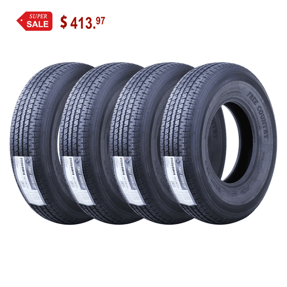 Set 4 Premium FREE COUNTRY Trailer Tires ST 235/85R16 12PR Load Range F Steel Belted Radial w/Scuff Guard