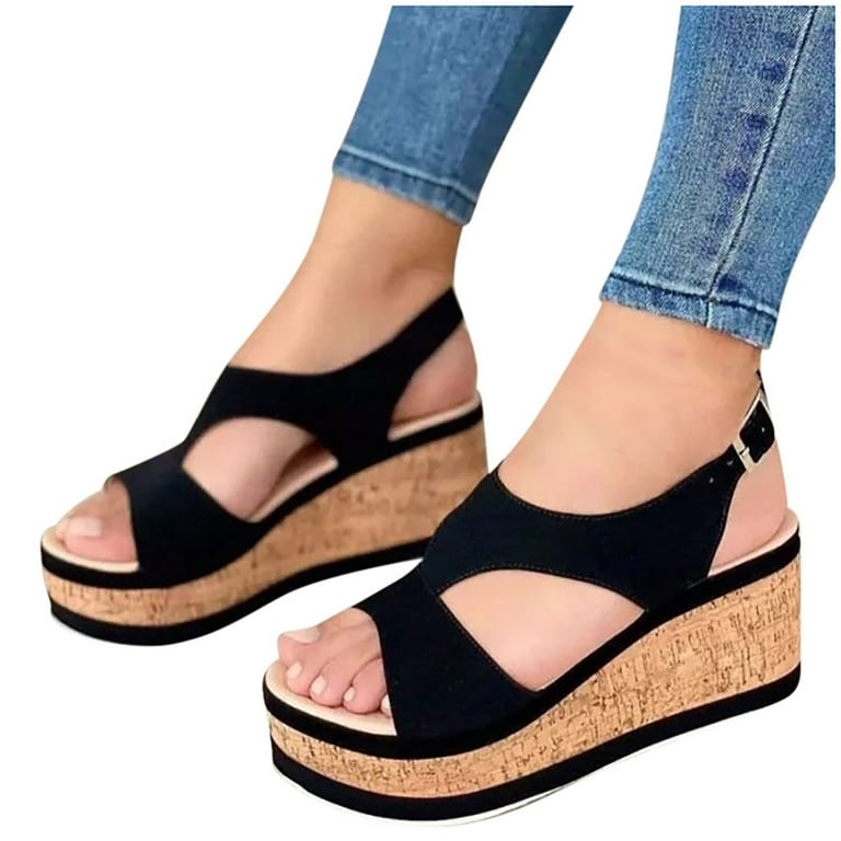 Herrnalise Women's Sandals Beach Slippers Summer Wedge Platform