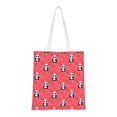 thumbnail image 1 of DouZhe Reusable Grocery Bags, Pink Hearts Love Cute Panda Lightweight Polyester Canvas Cloth Tote Bag for Travle Gym Shopping School, 15" x 16", 1 of 7