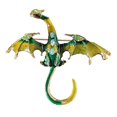 thumbnail image 2 of Xinyolin Vintage Enamel Dragon Shape Brooch Shining Rhinestones Inlaid Flying Dragon Pin Unisex Lapel Badge Clothing Decoration, 2 of 8