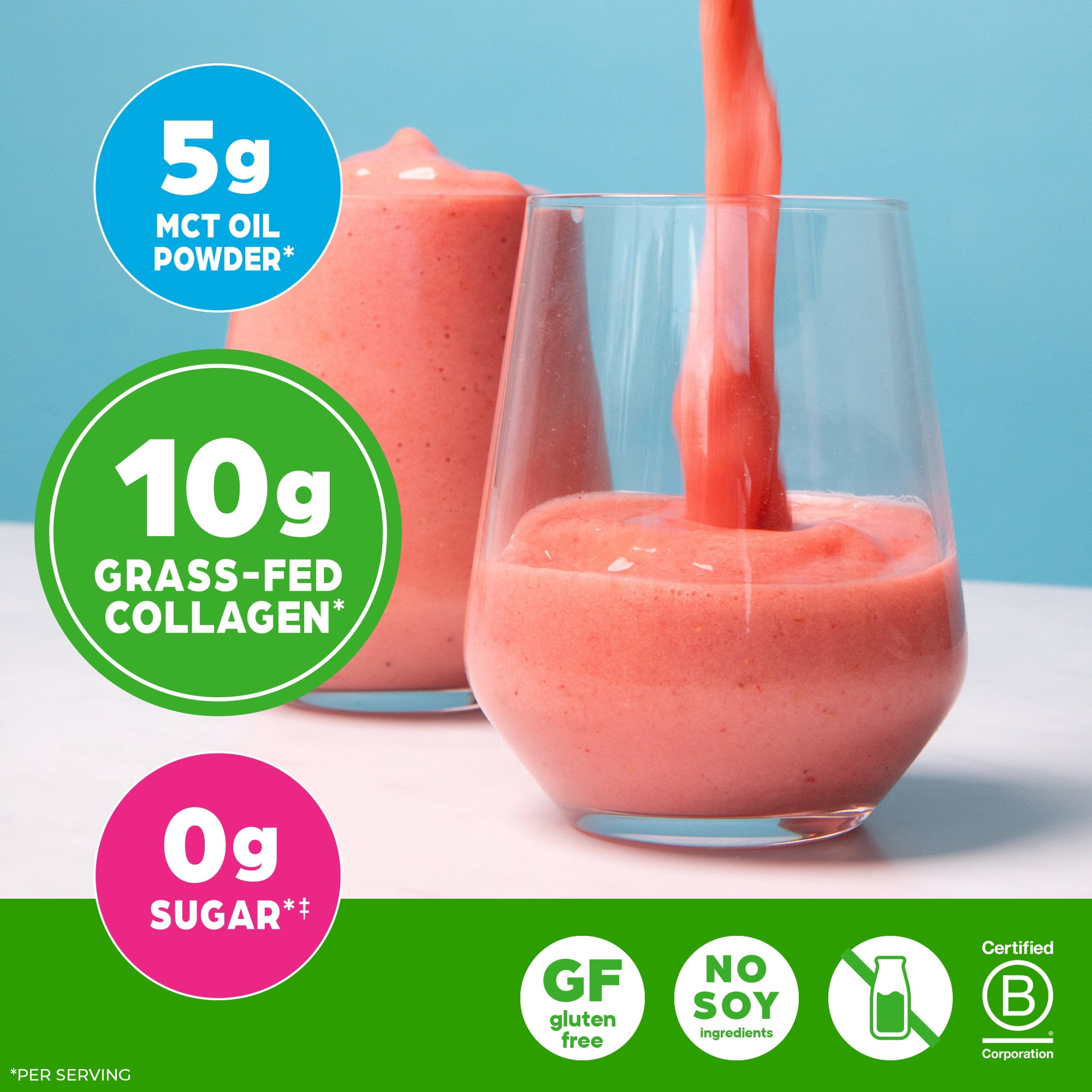 Orgain Keto Collagen Protein Powder, 10g Grass-Fed Collagen, 5g MCT Oil, Vanilla, .88lb