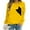 Yellow, variant on XIAONU Womens Sweatshirts Pleasure Cat Print Trendy Hoodless Sweatshirt Baggy Long Sleeve Vintage Round Neck Pullover Sweatshirt