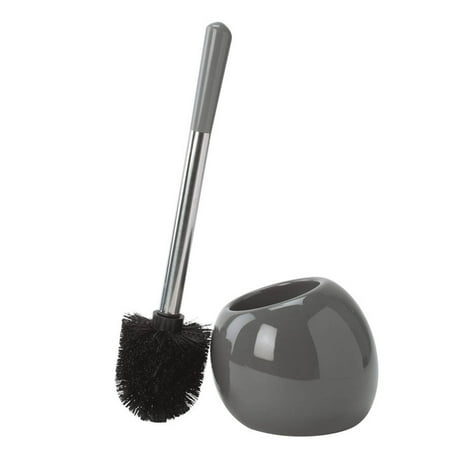 Bath Bliss Ceramic Dome Toilet Brush Holder, Grey