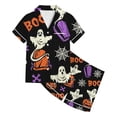 thumbnail image 3 of JIAYUE Girls Pajamas Set Halloween Graphic Short Sleeve Notched Collar Button Top And Shorts 2 Piece Sleepwear for Casual Bedtime,2-3 Years, 3 of 4