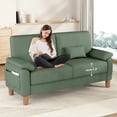thumbnail image 5 of 71” Corduroy Sofa for Living Room, AAQZ Small Comfy Couch for Small Space, One Box, Loveseat,Green, 5 of 16