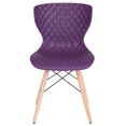 thumbnail image 4 of Flash Furniture Bedford Contemporary Design Purple Plastic Chair with Wooden Legs, 4 of 5