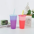 thumbnail image 4 of Cheer.US 2 Pcs 720ml Color Changing Bottle No Odor Leak-proof with Lid Straw Outdoor Juice Coffee Discoloration Cup for Home, 4 of 7